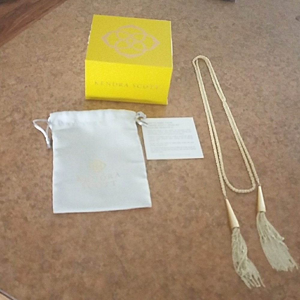 Kendra Scott Phara Gold Necklace Fringe Tassel 14k